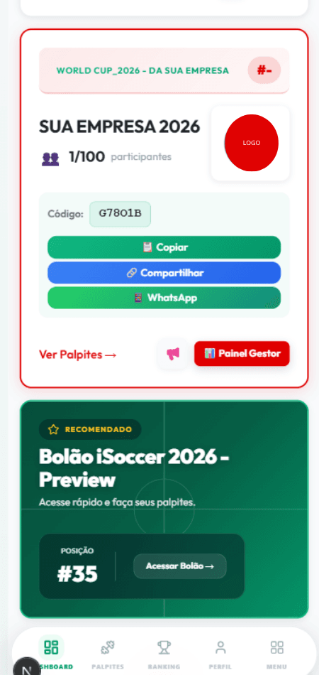 iSoccer PWA corporativo exclusivo